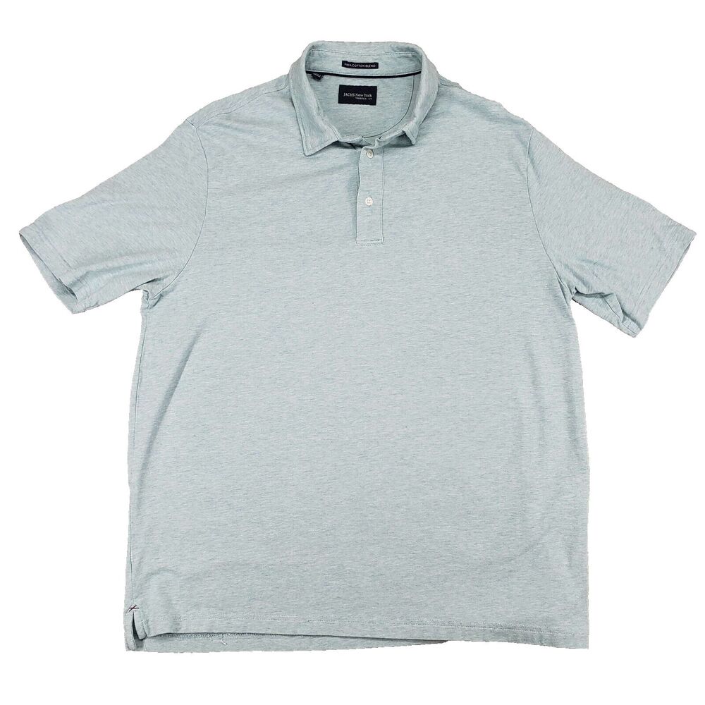 Jachs‎ New York Polo Shirt Adult XL Blue/Green Pima Cotton Short Sleeve Mens